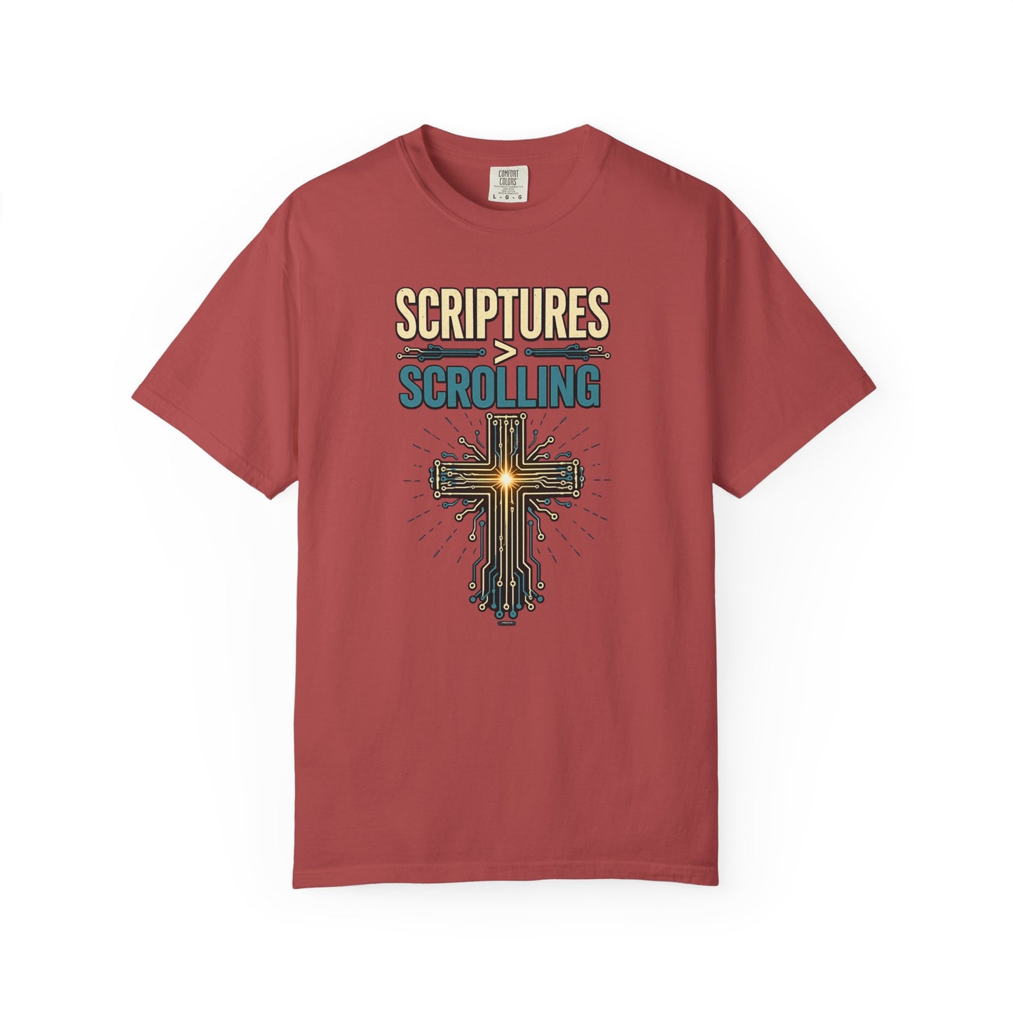 DigitalDivine: Scriptures > Scrolling T-Shirt — Cross Faith Graphic Tee