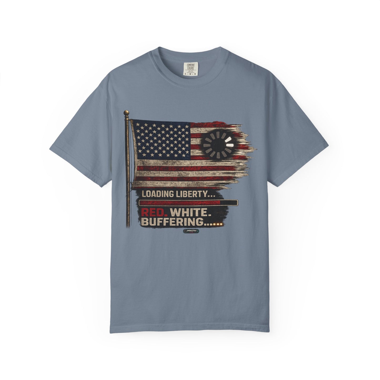 American Flag Loading Liberty. Red White and Buffering T-Shirt