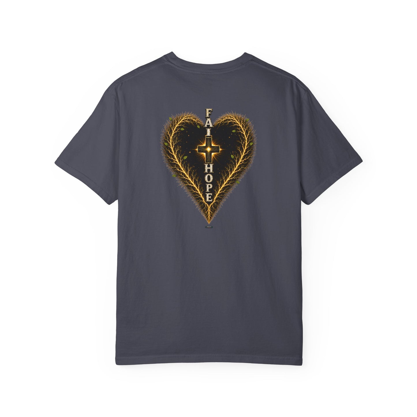 DigitalDivine-Faith & Hope Cross — Inspirational Religious Graphic Tee (Back Print)