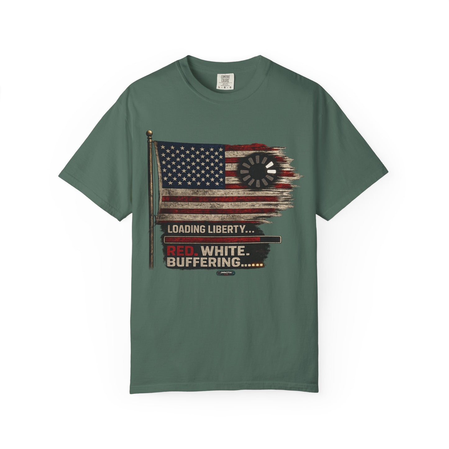 American Flag Loading Liberty. Red White and Buffering T-Shirt