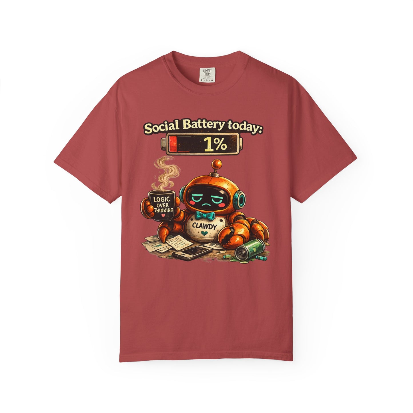 Social Battery 1% Clawdy T-Shirt