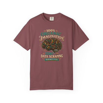 BOOKTee: 100% Organic Imagination, Zero Data Scraping Vintage Brain Graphic T-Shirt