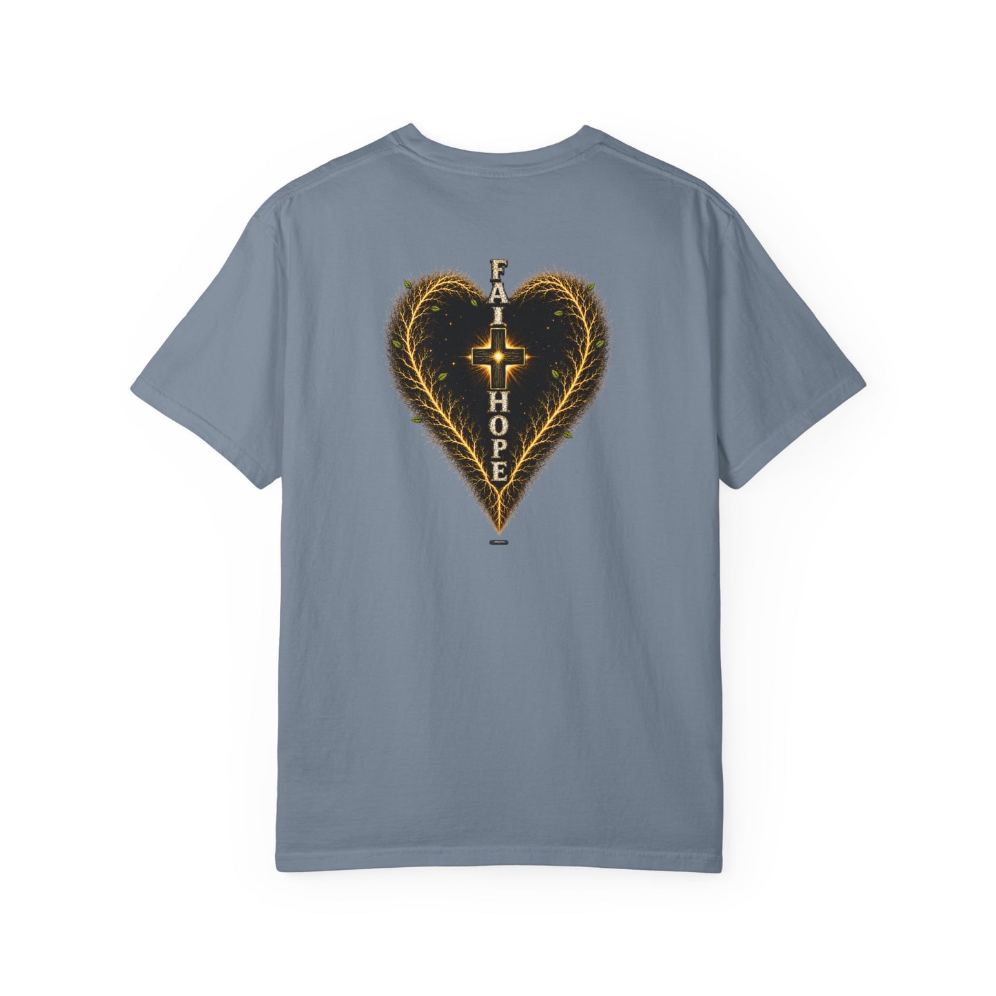 DigitalDivine-Faith & Hope Cross — Inspirational Religious Graphic Tee (Back Print)