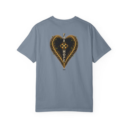 DigitalDivine-Faith & Hope Cross — Inspirational Religious Graphic Tee (Back Print)