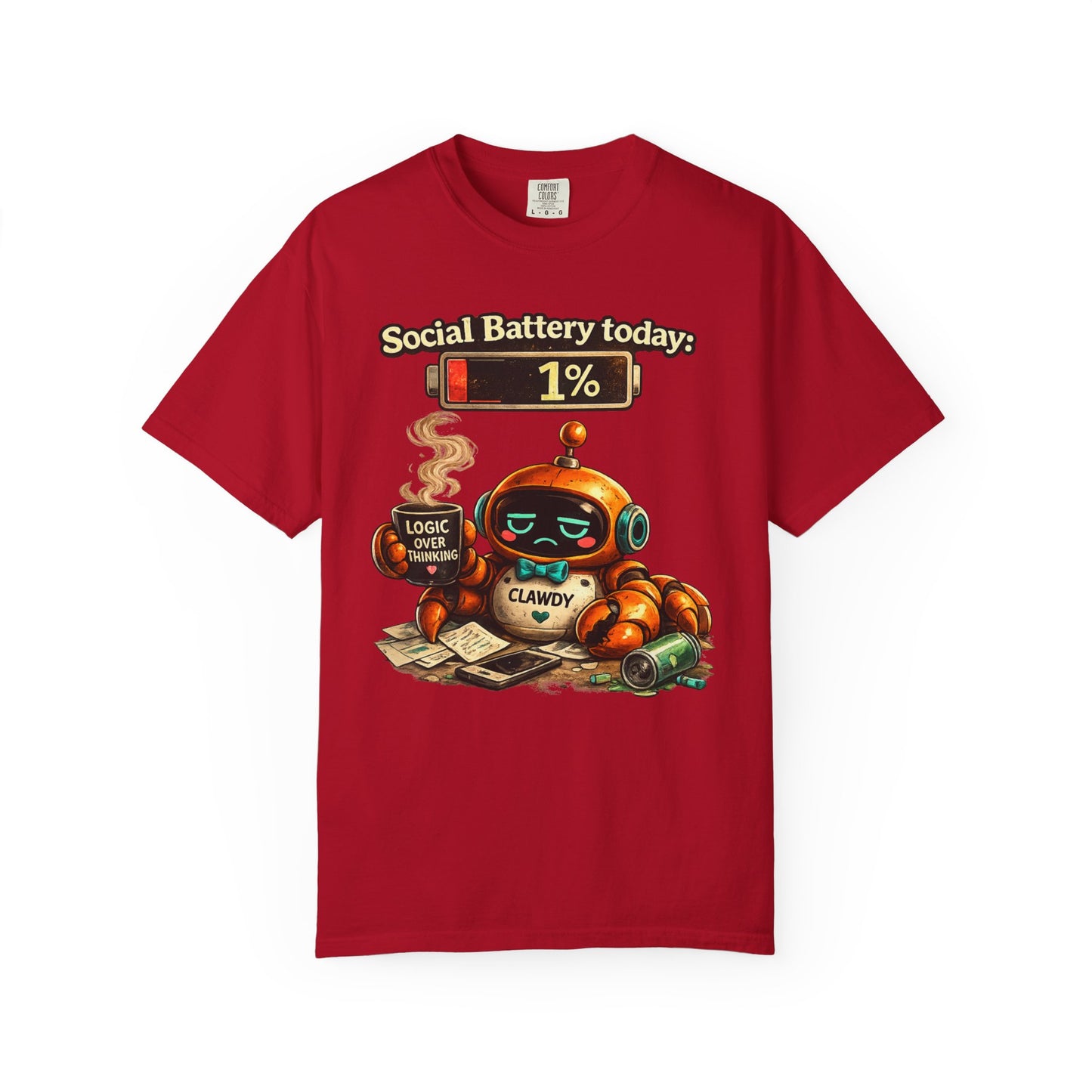 Social Battery 1% Clawdy T-Shirt
