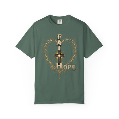 DigitalDivine-Faith & Hope Cross — Inspirational Religious Graphic Tee