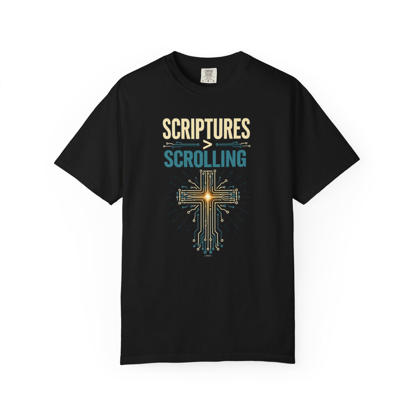 DigitalDivine: Scriptures > Scrolling T-Shirt — Cross Faith Graphic Tee
