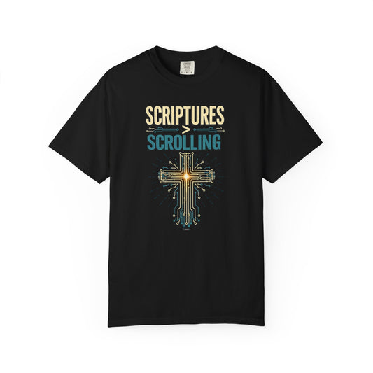 DigitalDivine: Scriptures > Scrolling T-Shirt — Cross Faith Graphic Tee