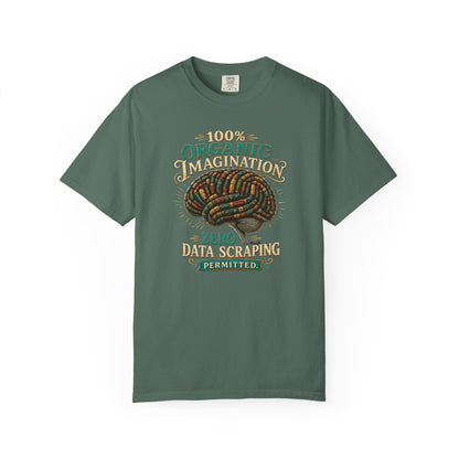 BOOKTee: 100% Organic Imagination, Zero Data Scraping Vintage Brain Graphic T-Shirt