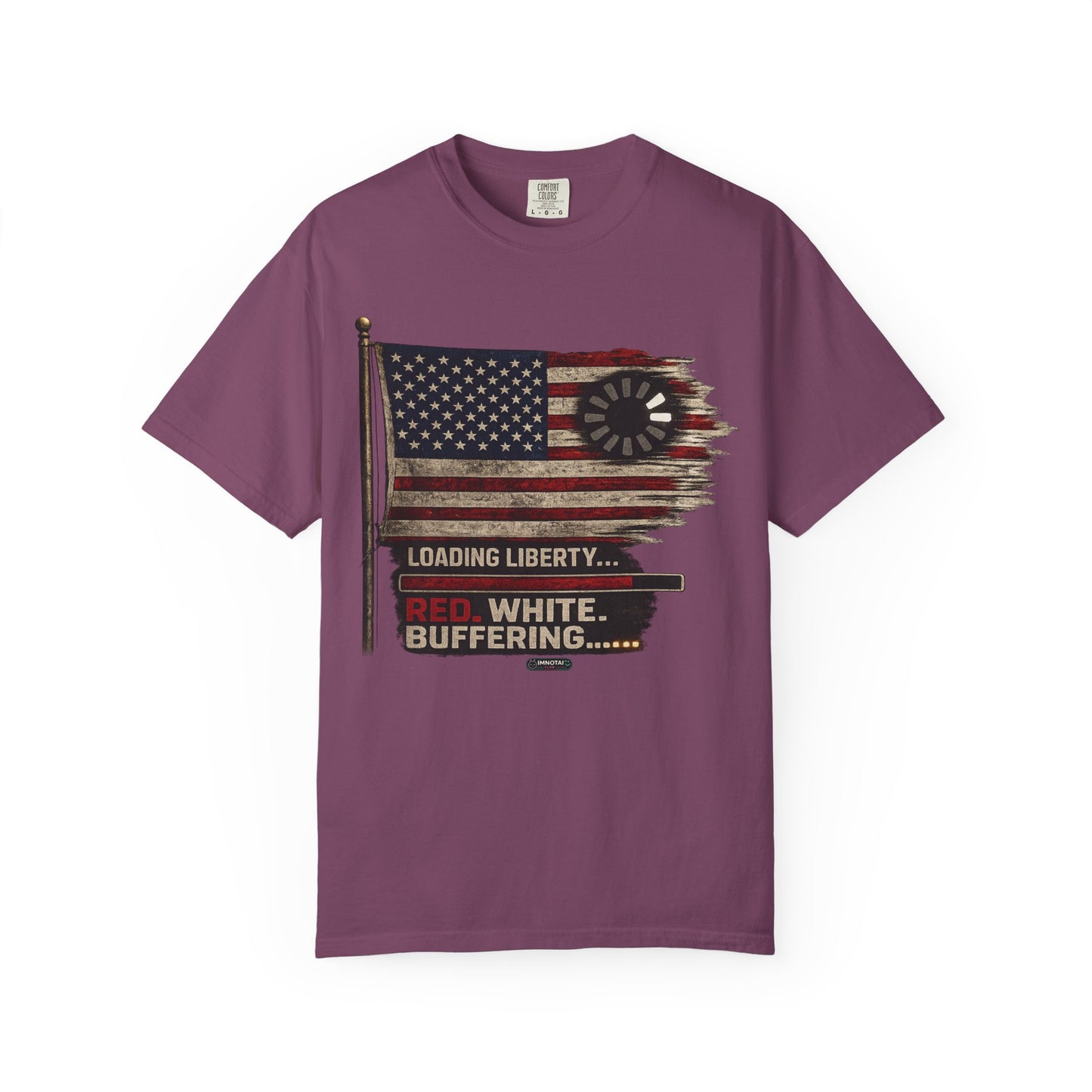 American Flag Loading Liberty. Red White and Buffering T-Shirt
