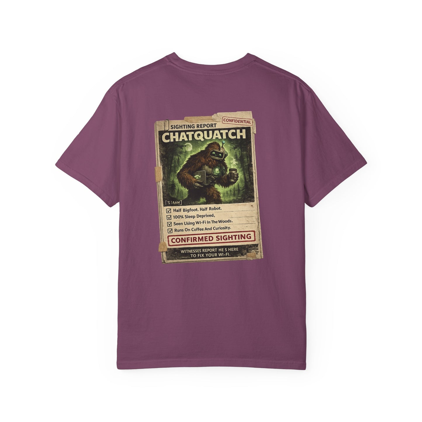 Chatquatch Sighting T-Shirt — Vintage Cryptid Poster Graphic Tee