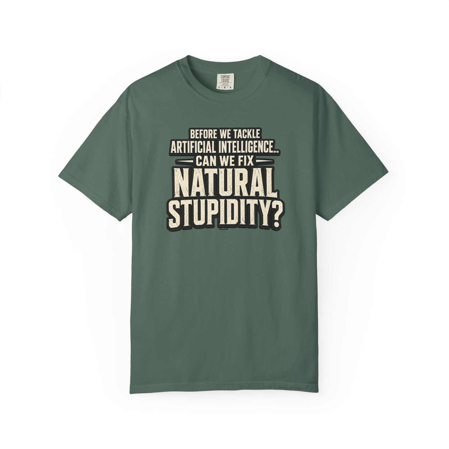 Before We Tackle Artificial Intelligence, Can We Fix Natural Stupidity? Funny Sarcastic Tech Tee