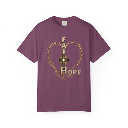DigitalDivine-Faith & Hope Cross — Inspirational Religious Graphic Tee