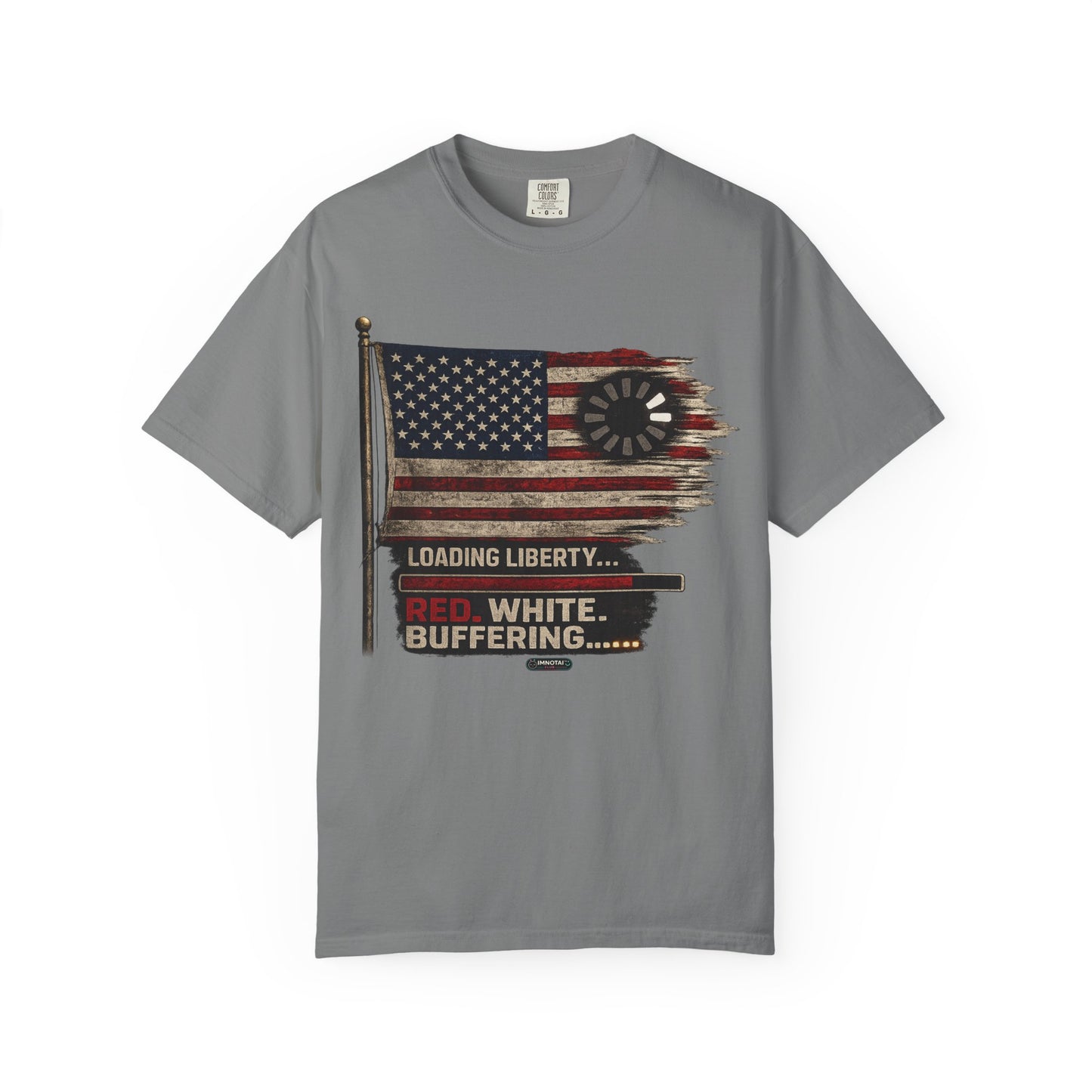 American Flag Loading Liberty. Red White and Buffering T-Shirt