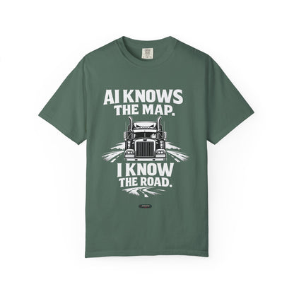 Truck Driver T‑Shirt — “AI Knows the Map, I Know the Road” Graphic Tee