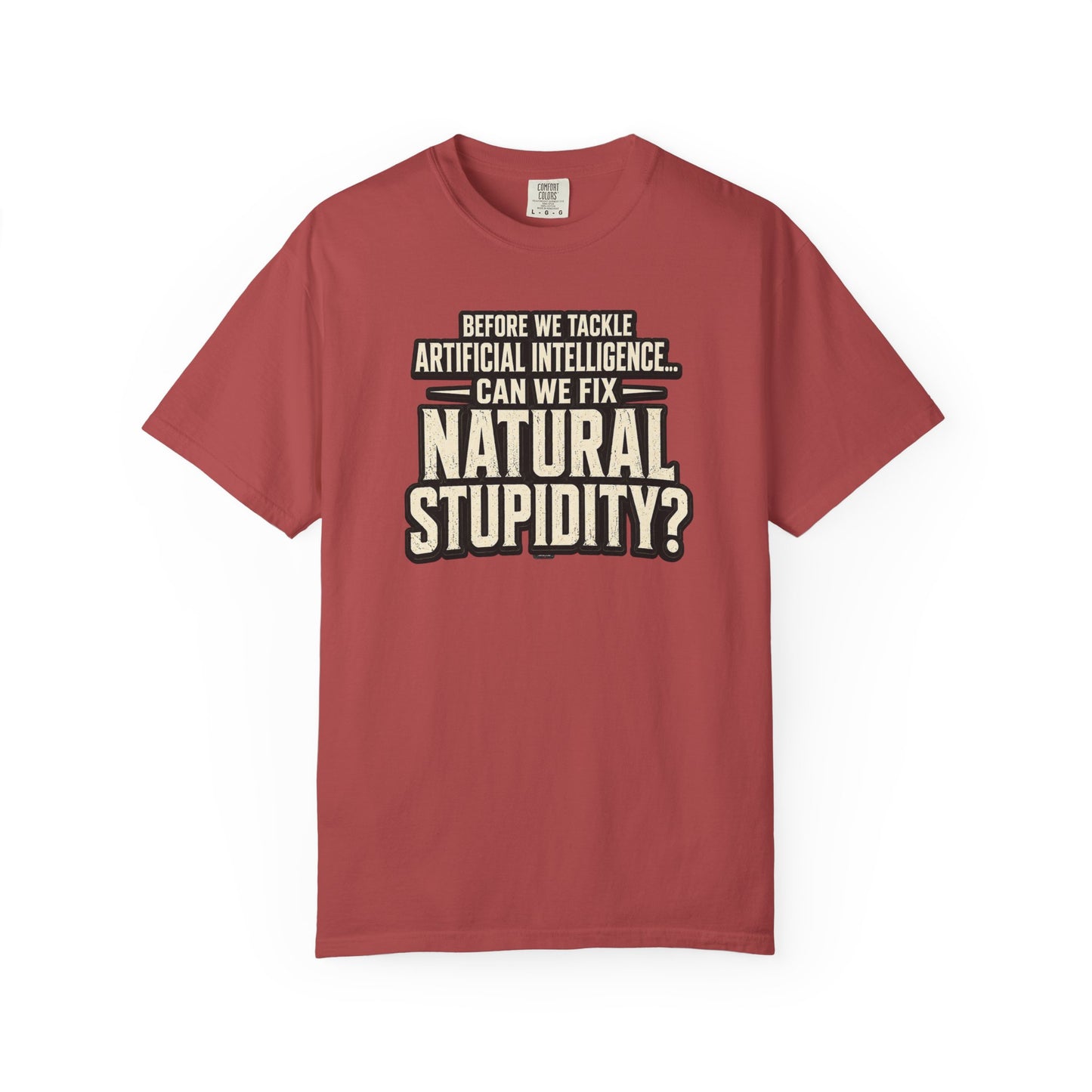 Before We Tackle Artificial Intelligence, Can We Fix Natural Stupidity? Funny Sarcastic Tech Tee