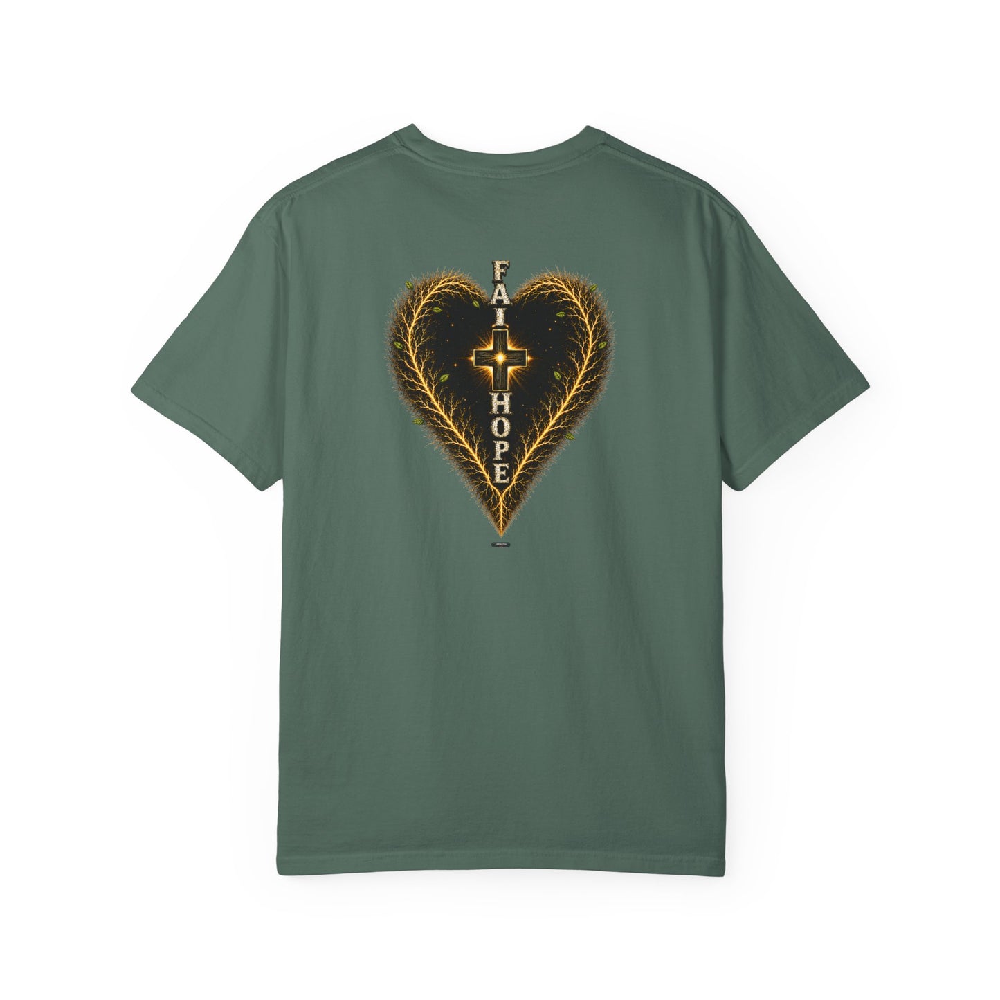 DigitalDivine-Faith & Hope Cross — Inspirational Religious Graphic Tee (Back Print)