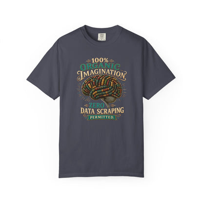 BOOKTee: 100% Organic Imagination, Zero Data Scraping Vintage Brain Graphic T-Shirt
