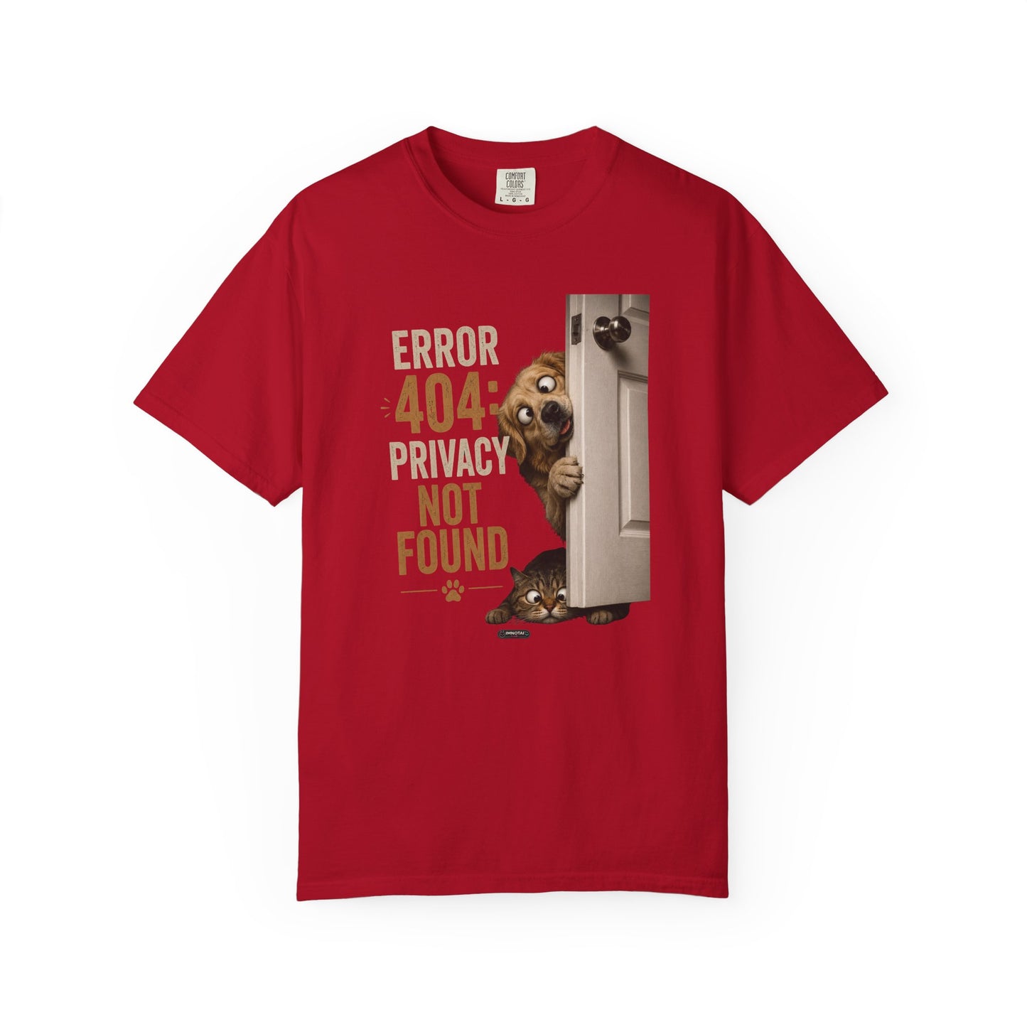DOG & CAT "Error 404 Privacy Not Found" Cute Peeking Dog Graphic Tee
