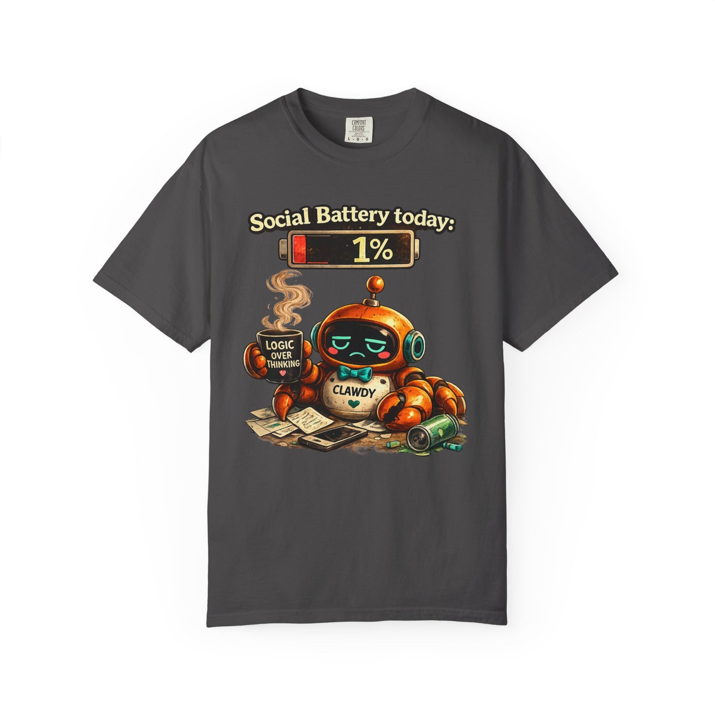 Social Battery 1% Clawdy T-Shirt