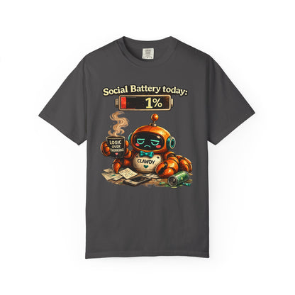 Social Battery 1% Clawdy T-Shirt