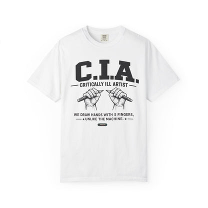 C.I.A — Critically  iLL Artist T‑Shirt (We Draw Hands With 5 Fingers) BLUE FONT