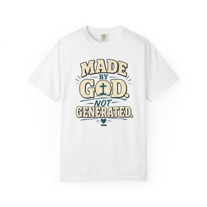 DigitalDivine: Made by God Not Generated - Faith Graphic Tee