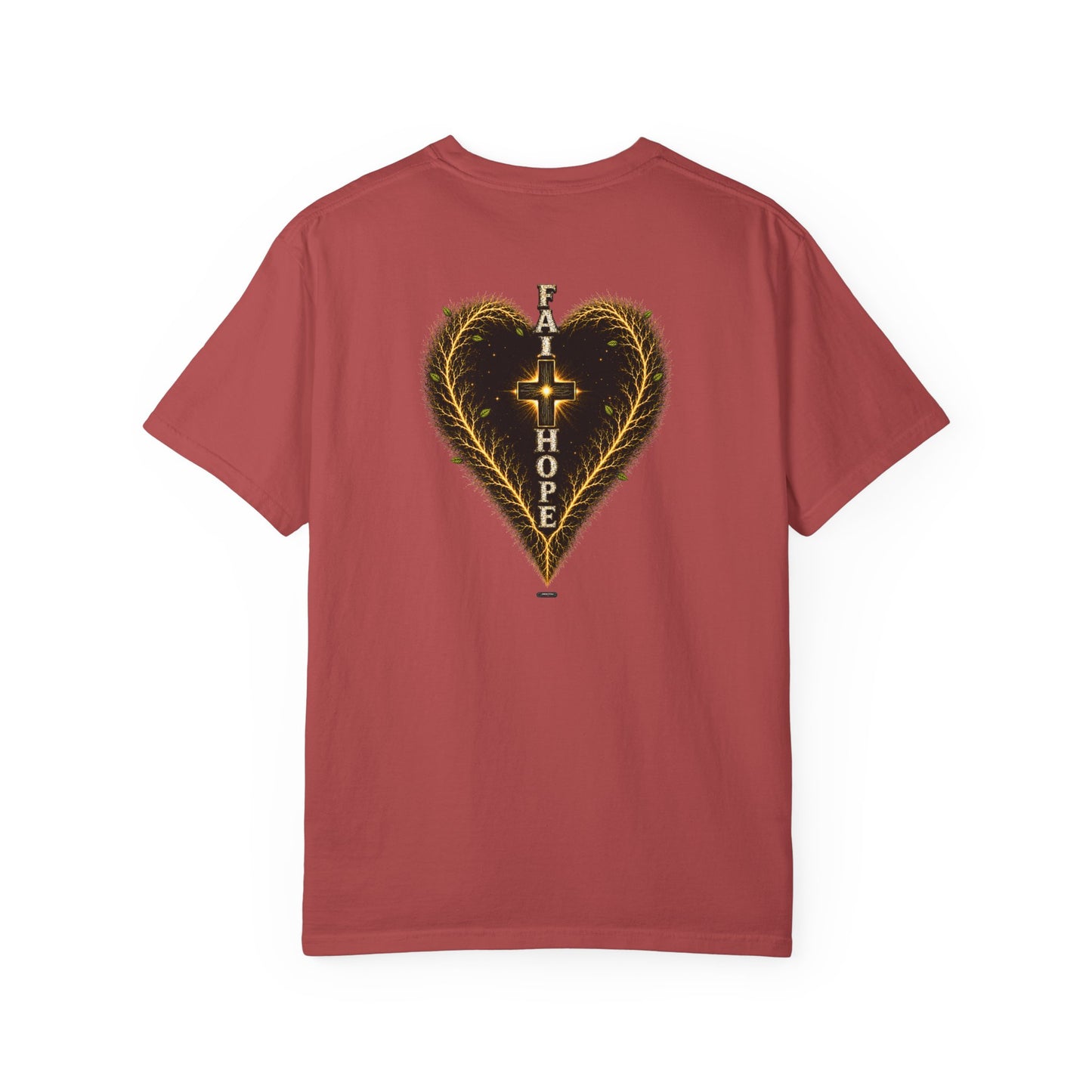 DigitalDivine-Faith & Hope Cross — Inspirational Religious Graphic Tee (Back Print)