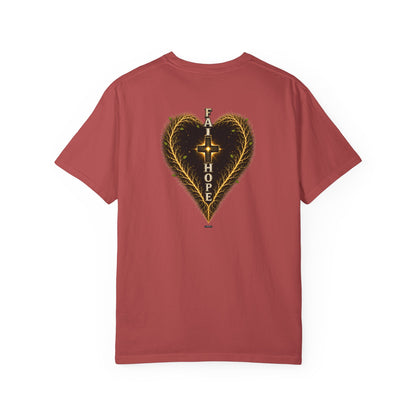 DigitalDivine-Faith & Hope Cross — Inspirational Religious Graphic Tee (Back Print)
