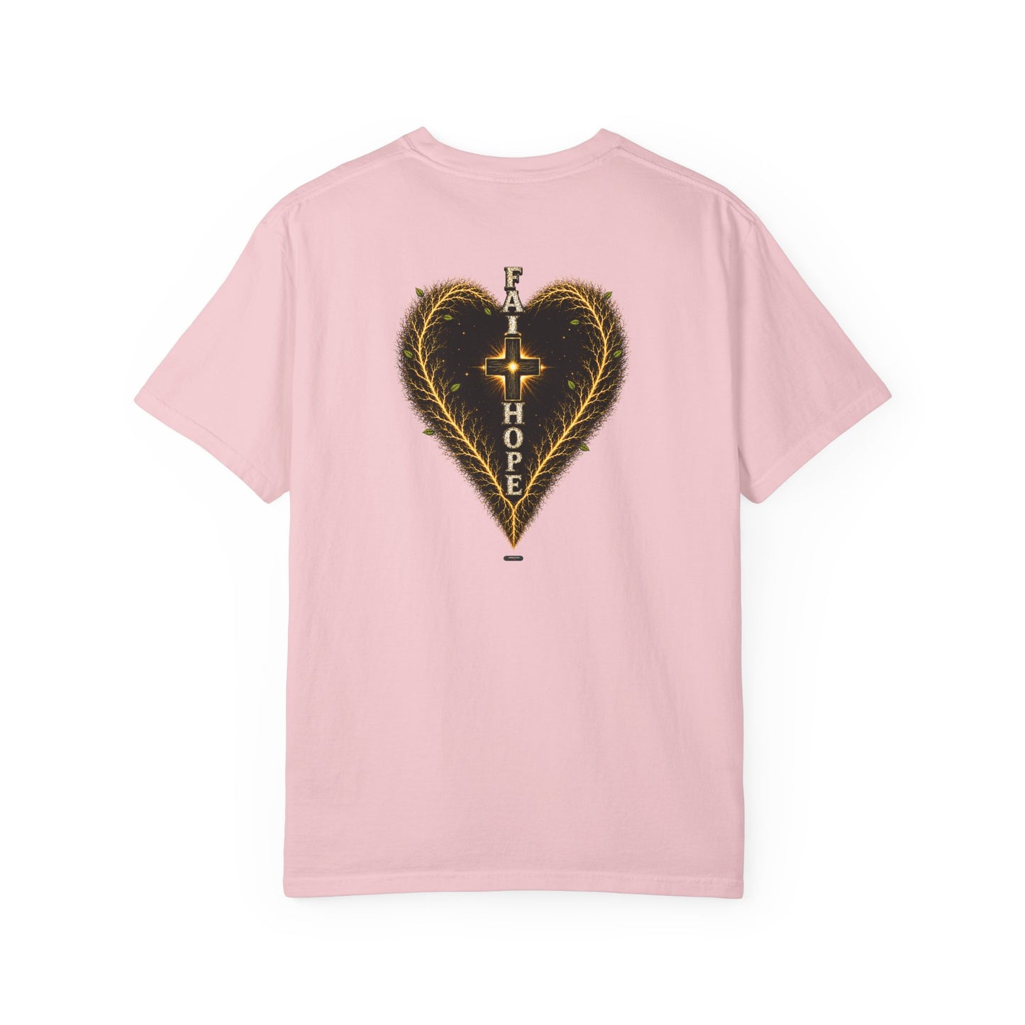 DigitalDivine-Faith & Hope Cross — Inspirational Religious Graphic Tee (Back Print)