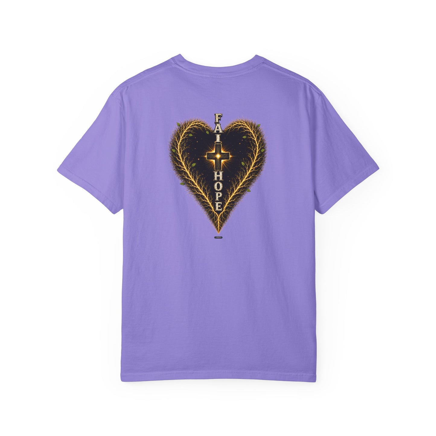 DigitalDivine-Faith & Hope Cross — Inspirational Religious Graphic Tee (Back Print)