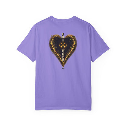 DigitalDivine-Faith & Hope Cross — Inspirational Religious Graphic Tee (Back Print)