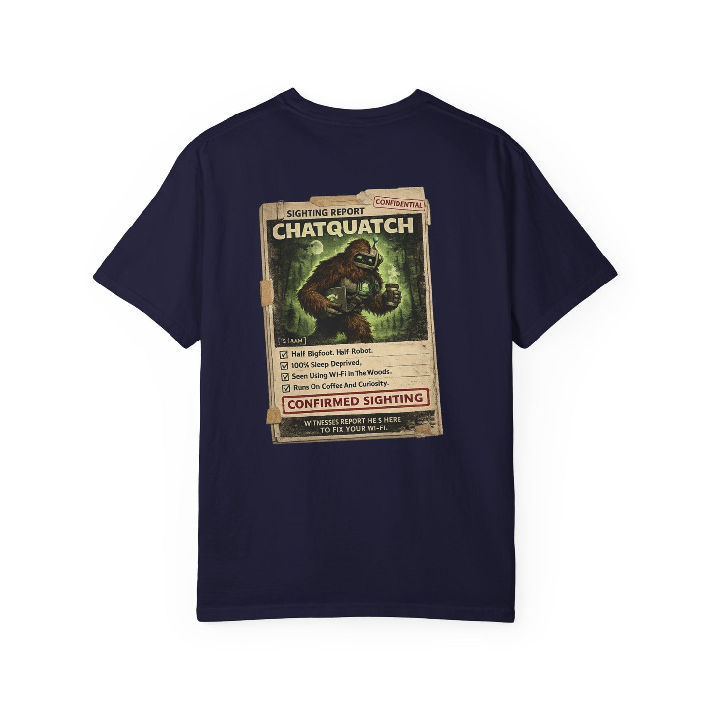 Chatquatch Sighting T-Shirt — Vintage Cryptid Poster Graphic Tee