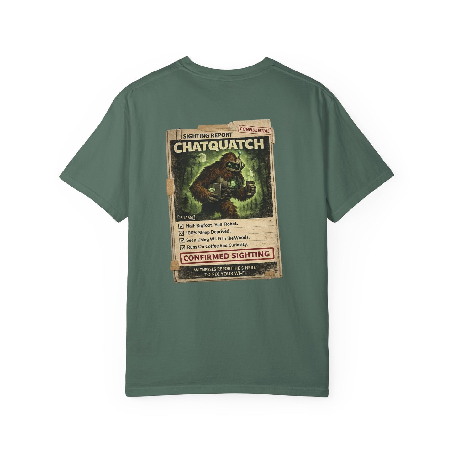 Chatquatch Sighting T-Shirt — Vintage Cryptid Poster Graphic Tee