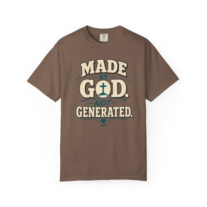 DigitalDivine: Made by God Not Generated - Faith Graphic Tee