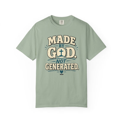 DigitalDivine: Made by God Not Generated - Faith Graphic Tee