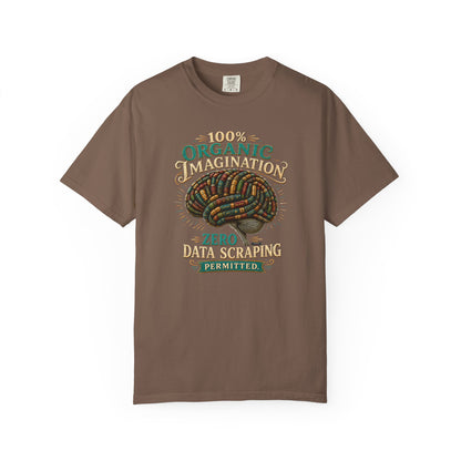 BOOKTee: 100% Organic Imagination, Zero Data Scraping Vintage Brain Graphic T-Shirt