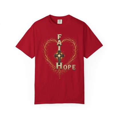 DigitalDivine-Faith & Hope Cross — Inspirational Religious Graphic Tee