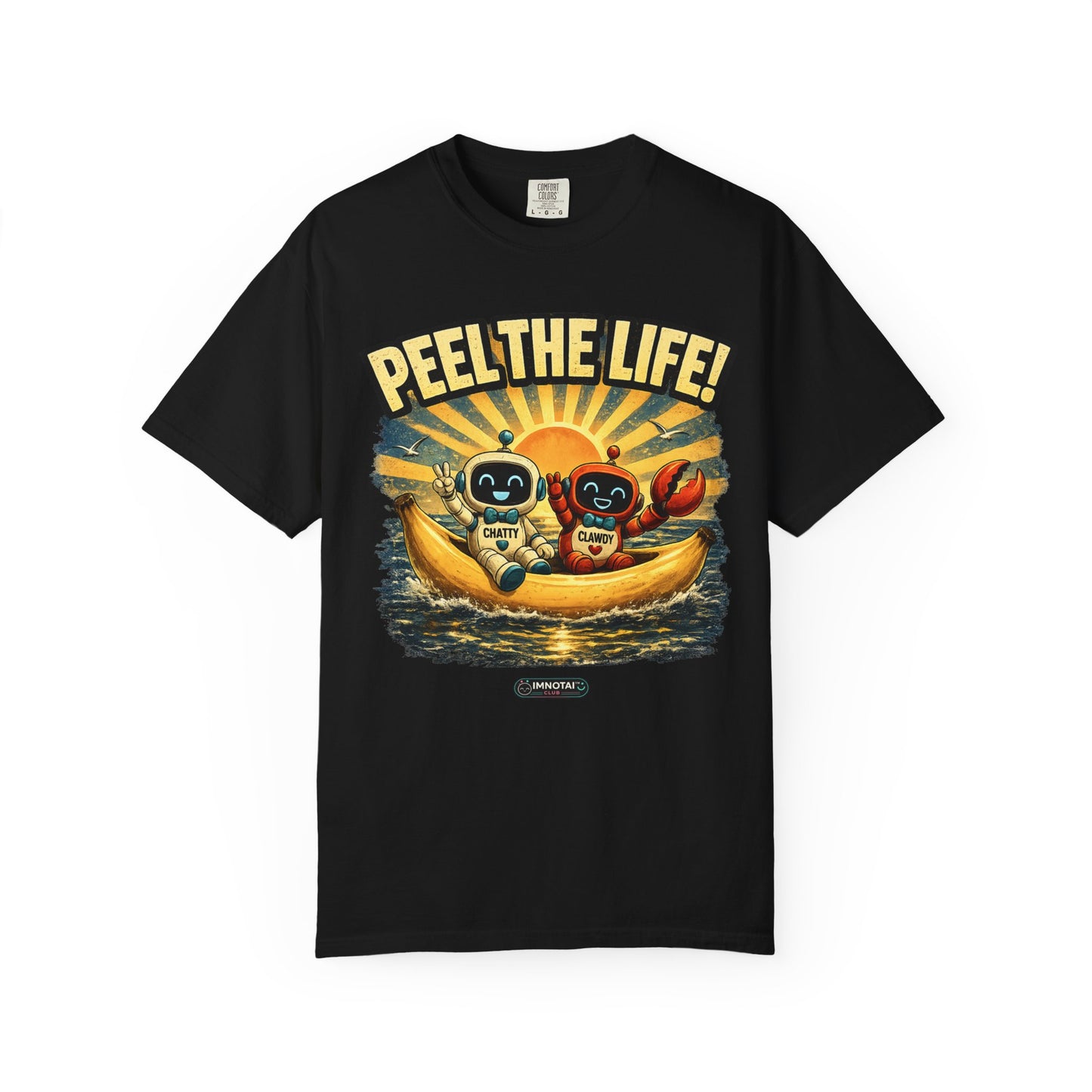 Peel the Life! Retro Banana Crew Graphic T-Shirt