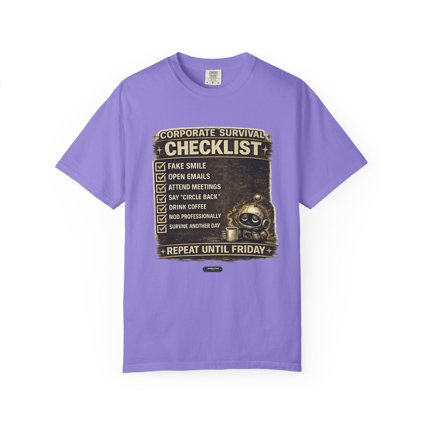 Corporate Survival Checklist T‑Shirt — Funny Office Humor Tee