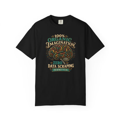 BOOKTee: 100% Organic Imagination, Zero Data Scraping Vintage Brain Graphic T-Shirt