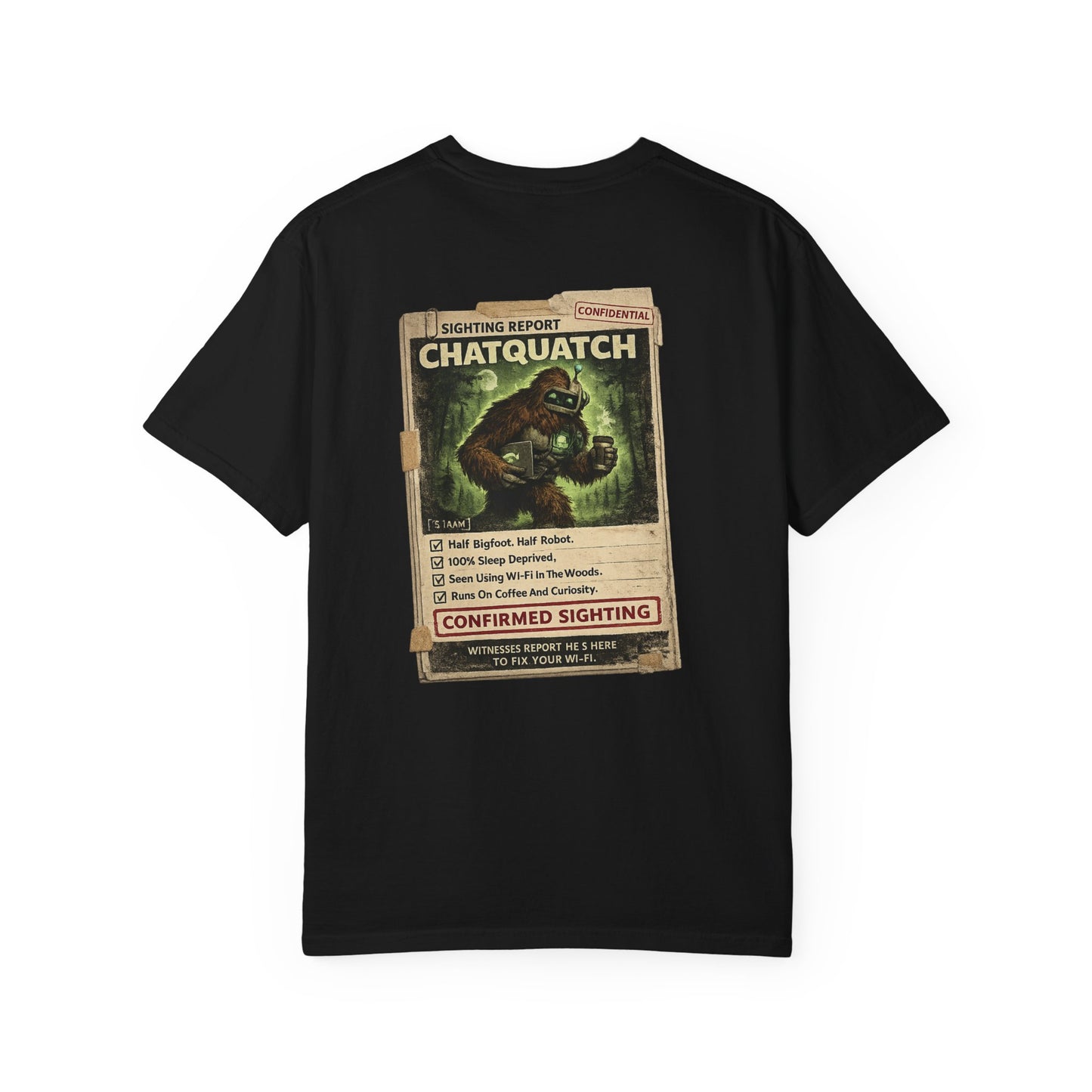 Chatquatch Sighting T-Shirt — Vintage Cryptid Poster Graphic Tee