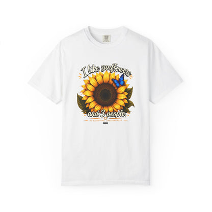 I Like Sunflowers and 3 People T-shirt