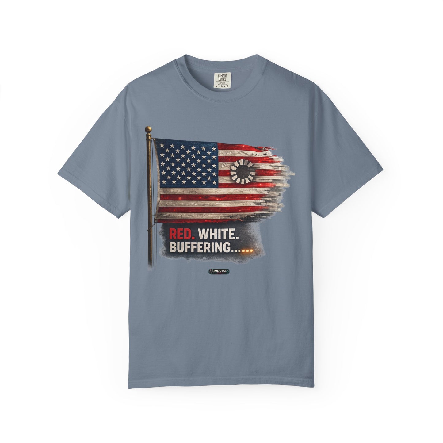 American Flag Red White and Buffering