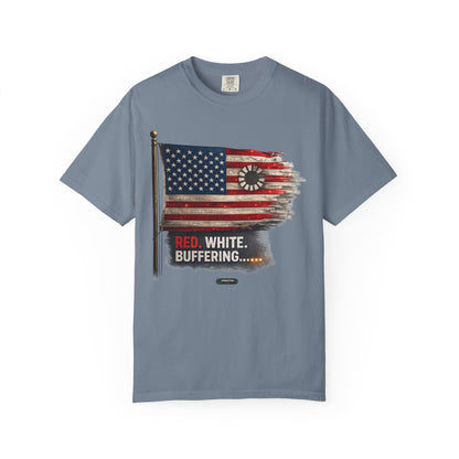 American Flag Red White and Buffering