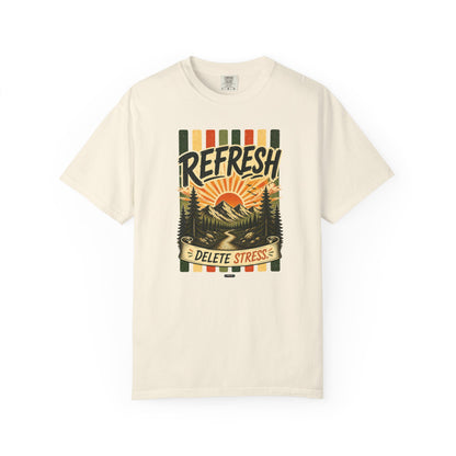 HUMANWARE : REFRESH, Delete Stress Retro Nature T-Shirt