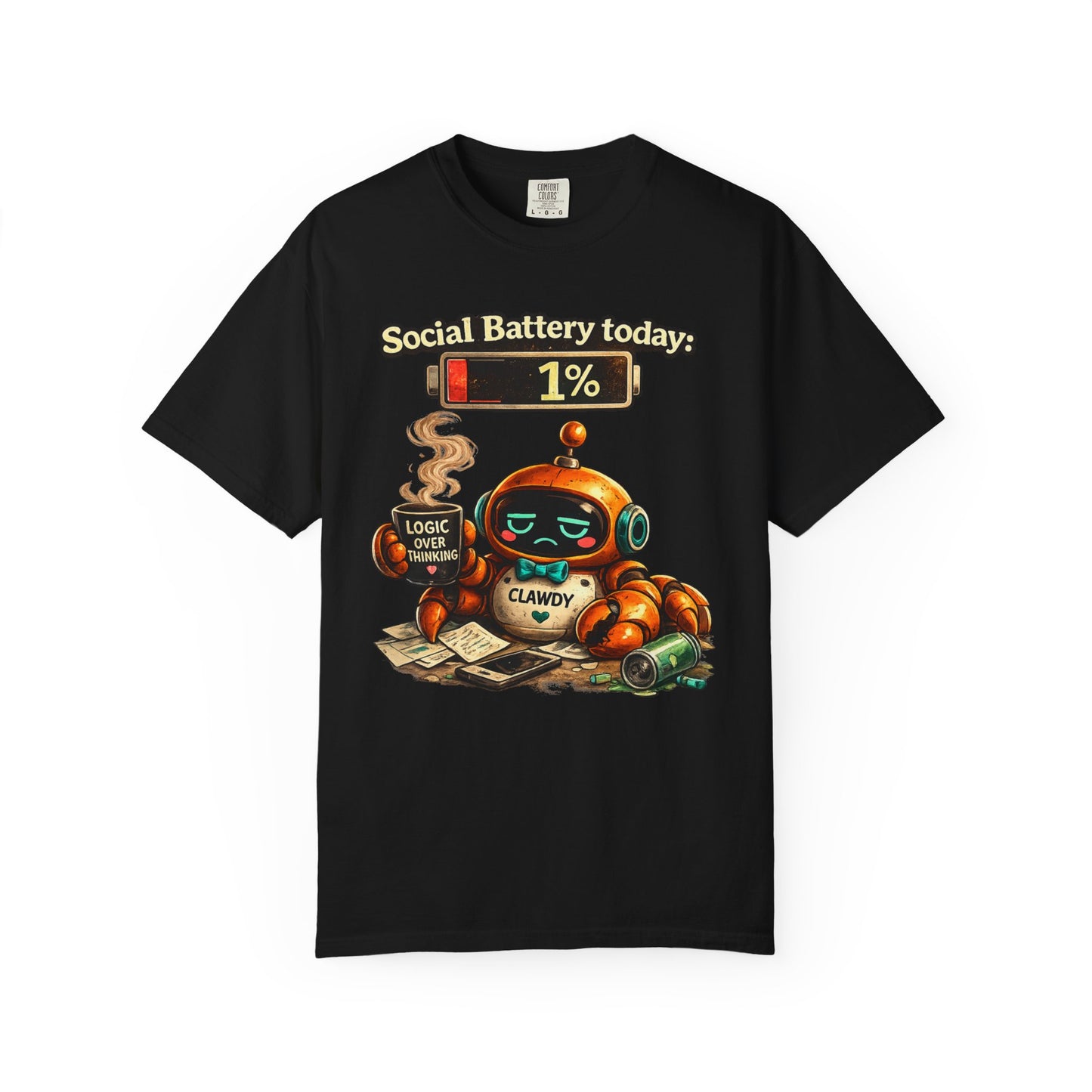 Social Battery 1% Clawdy T-Shirt