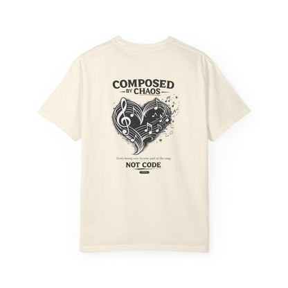 Music "Composed by Chaos, Not Code" Music Heart Graphic Tee