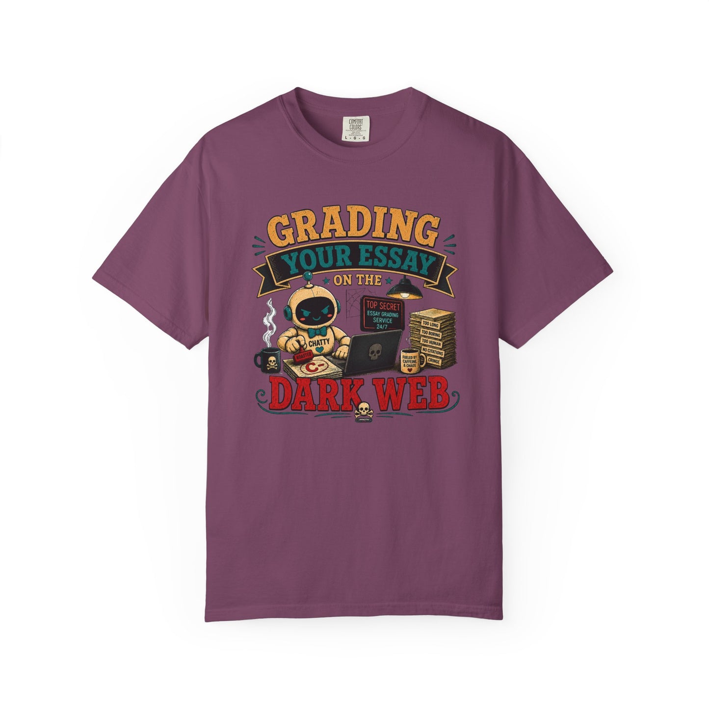 BTS: Grading Your Essay in the Dark Webb - Graphic Tee (Teacher / Parent Humor)