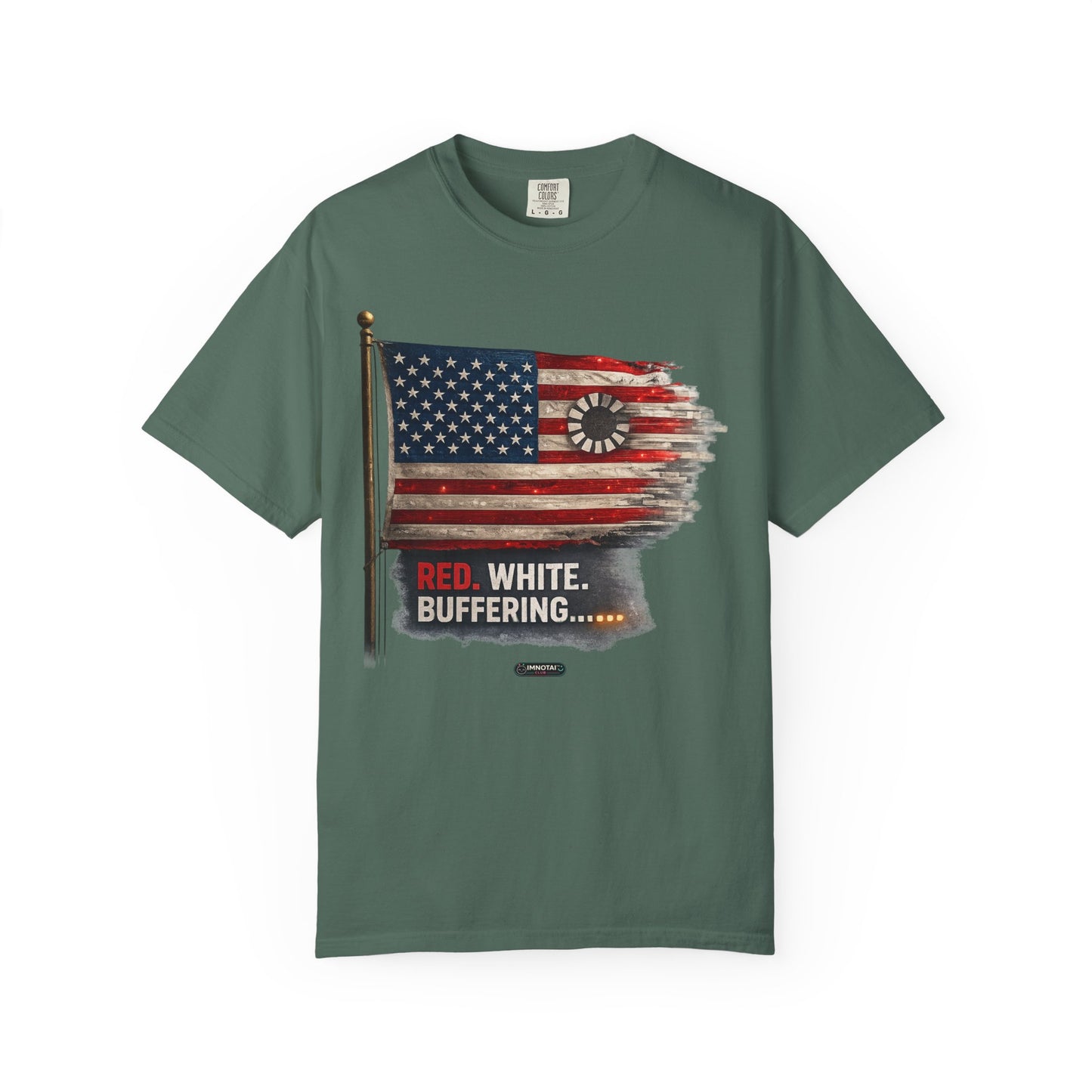 American Flag Red White and Buffering